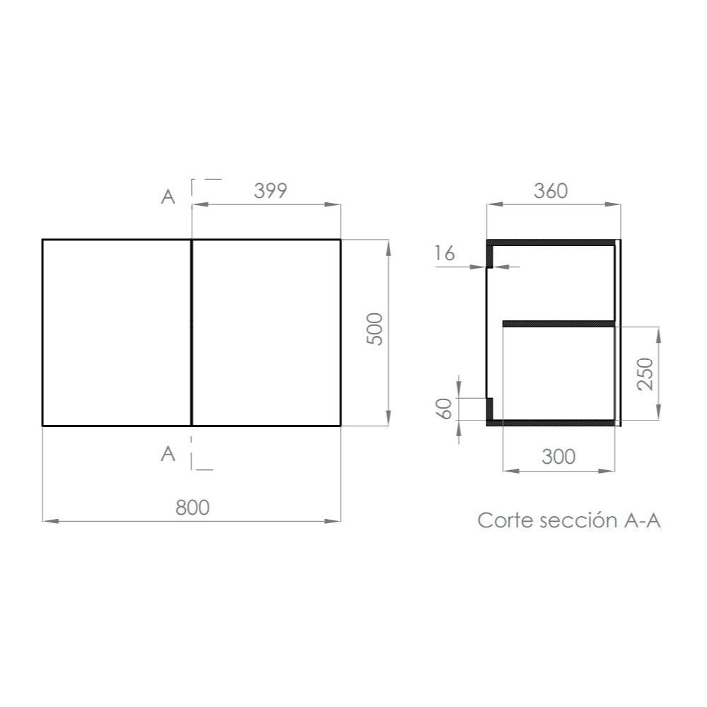 Mueble Cocina Lys a Muro Blanco