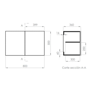 Mueble Cocina Lys a Muro Blanco