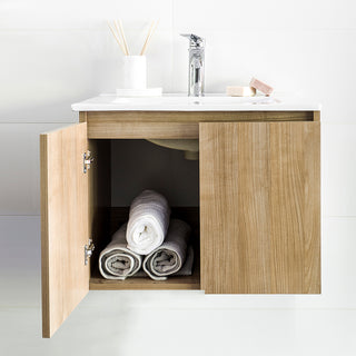 Mueble Vanitorio Ermes Nogal + Cubierta 60x46x50 cm