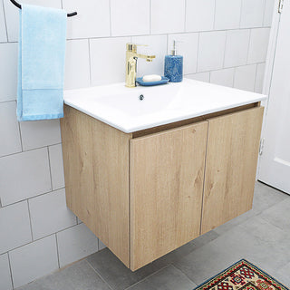Mueble Vanitorio Ermes Nogal + Cubierta 70x46x50 cm
