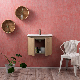 Mueble Vanitorio Ermes Nogal + Cubierta 70x46x50 cm