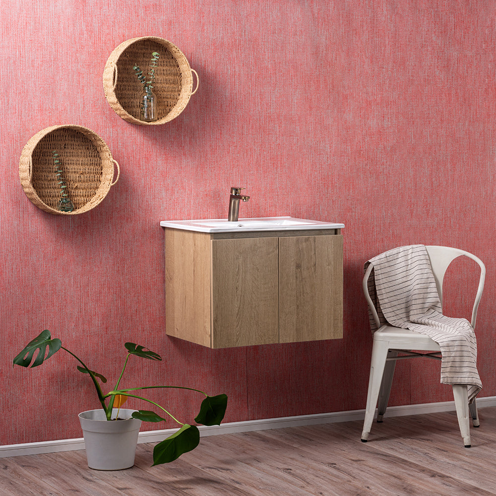 Mueble Vanitorio Ermes Nogal + Cubierta 70x46x50 cm