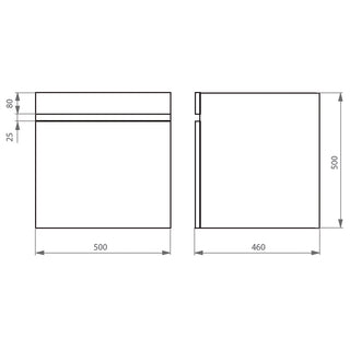 Mueble Vanitorio Moyen Roble + Cubierta 50x46x50 cm
