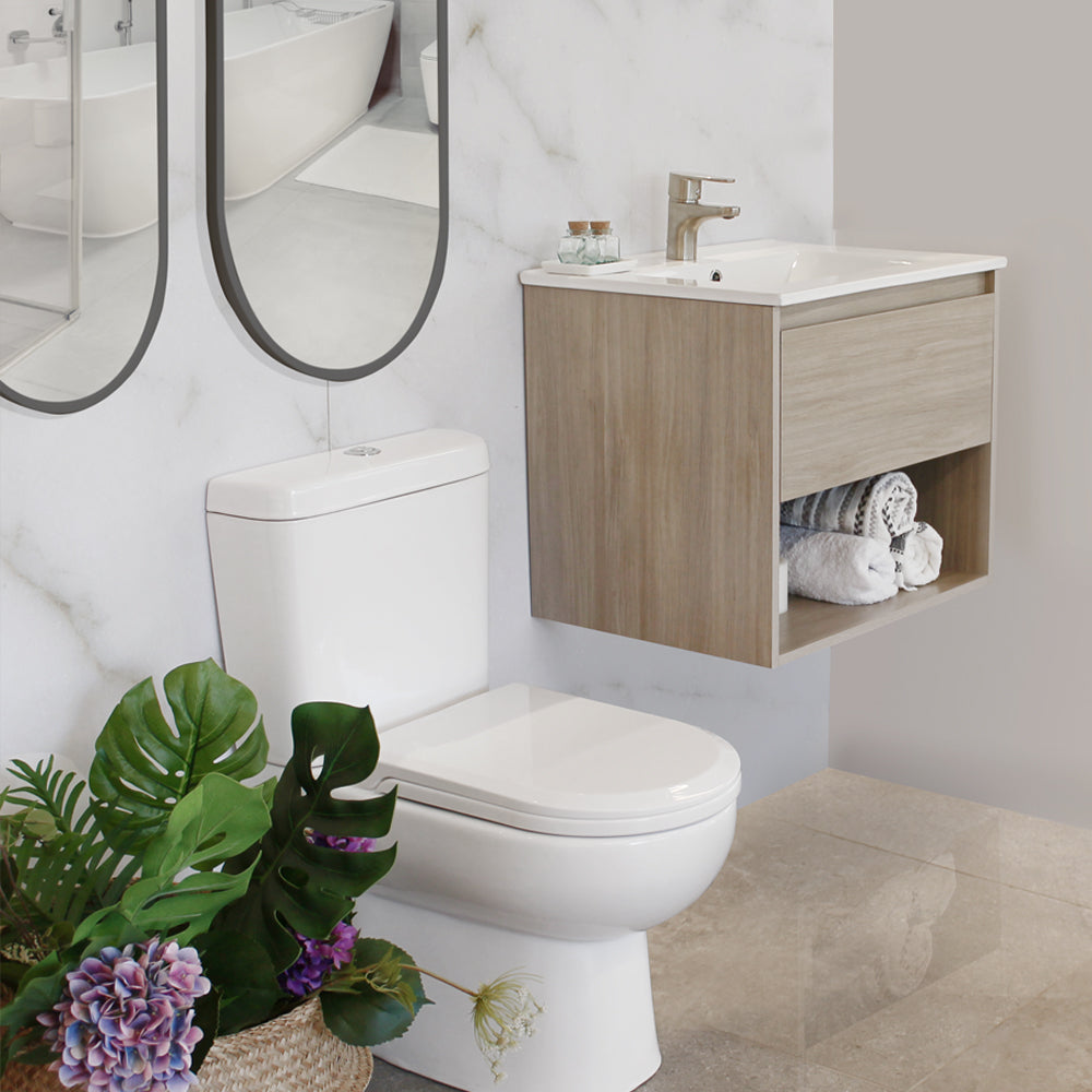 Mueble Vanitorio Zoé Acácia + Cubierta 70x46x50 cm