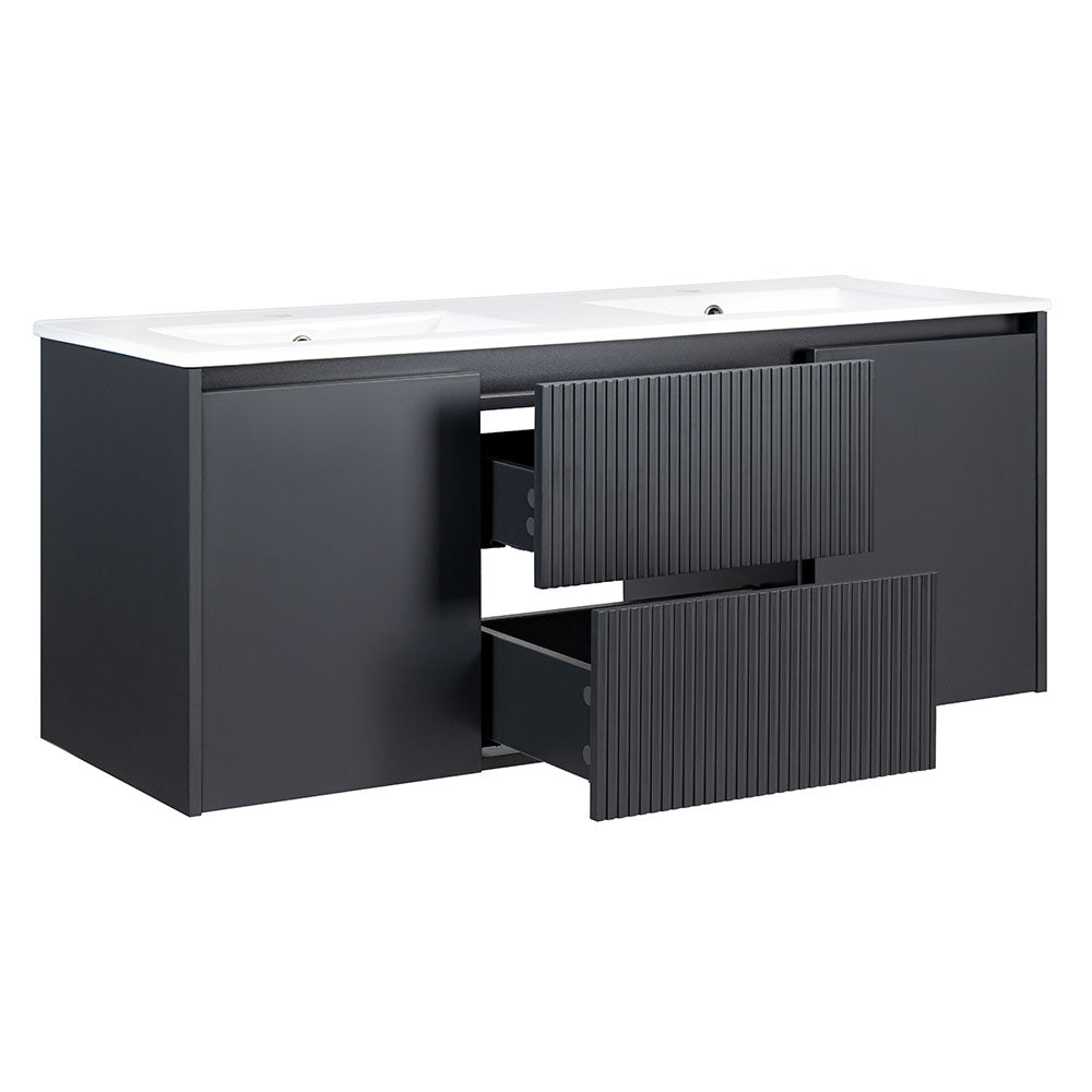 Mueble Vanitorio Sophie Dark Grey Texturado + Cubierta 120x46x50 cm