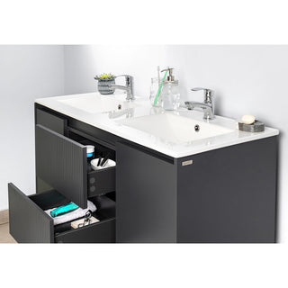 Mueble Vanitorio Sophie Dark Grey Texturado + Cubierta 120x46x50 cm