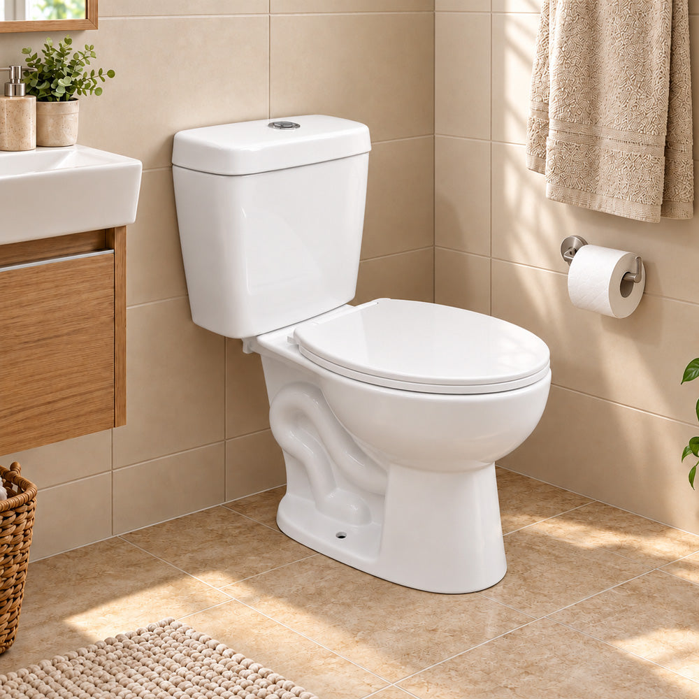 Sanitario Wc Descarga Piso 30 cm Two Piece Theos (Vertical)