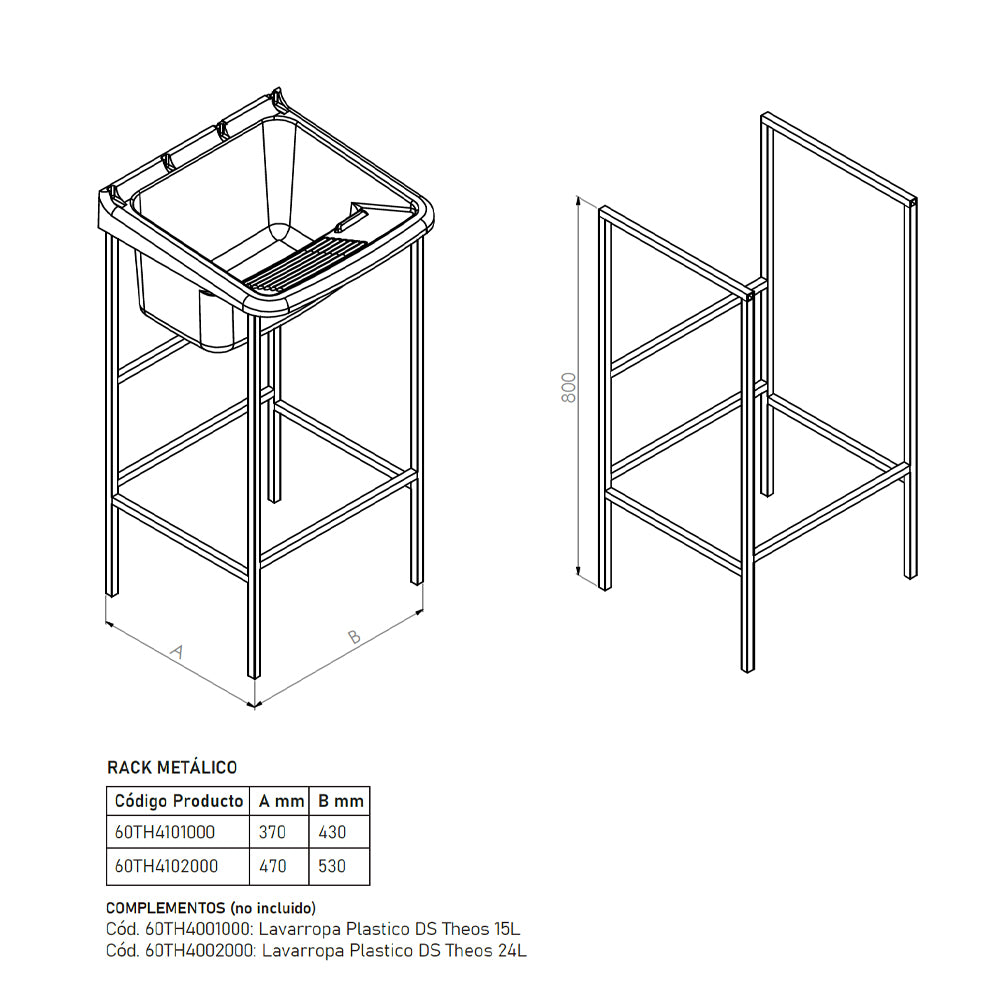 Rack Lavarropas Theos 47x53x80 cm