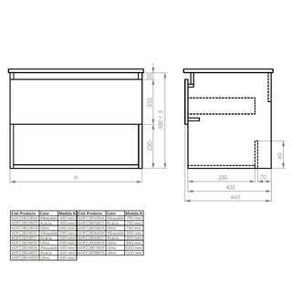 Mueble Vanitorio Zoé Albayalde + Cubierta 50x46x50 cm
