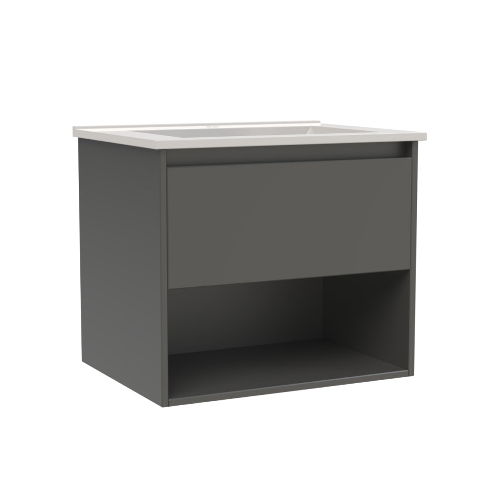 Mueble Vanitorio Zoé Gris Grafito + Cubierta 100x46x50 cm