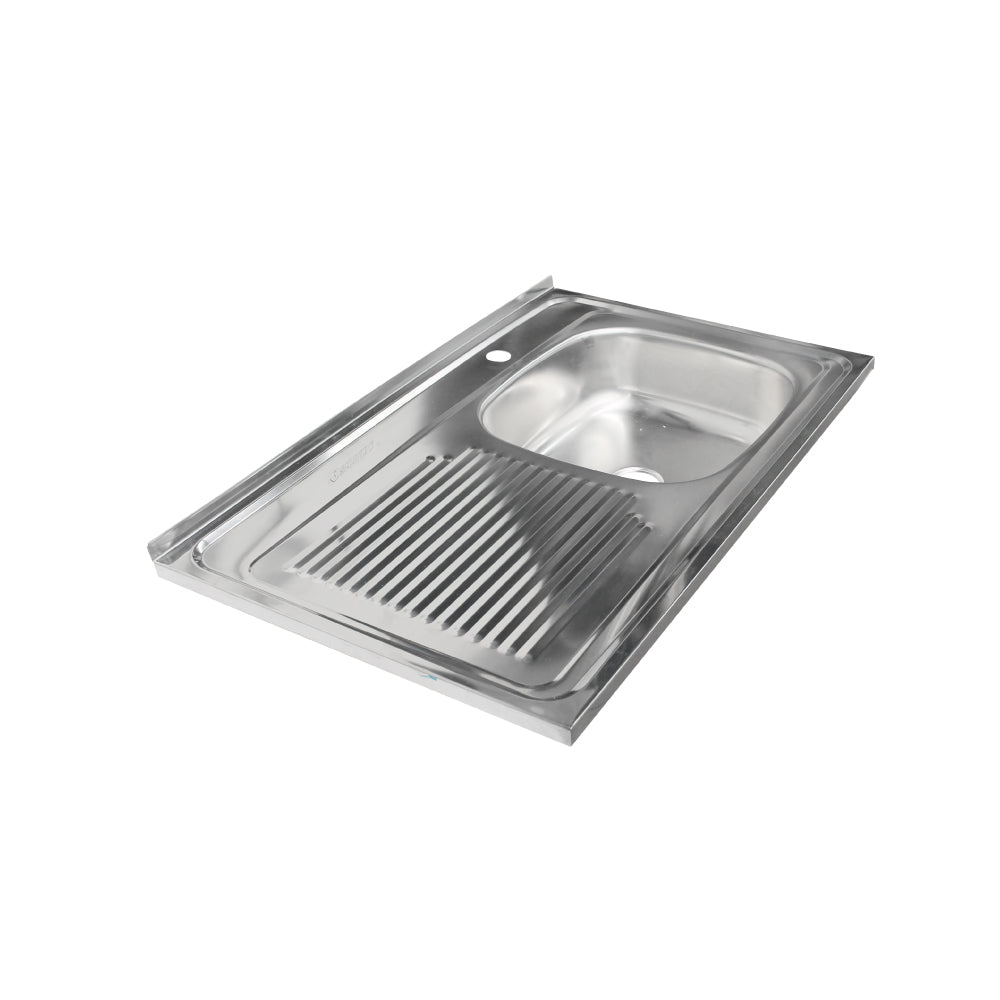 Lavaplatos Sobreponer Inox una Cubeta 80x50 Izquierdo con Desague