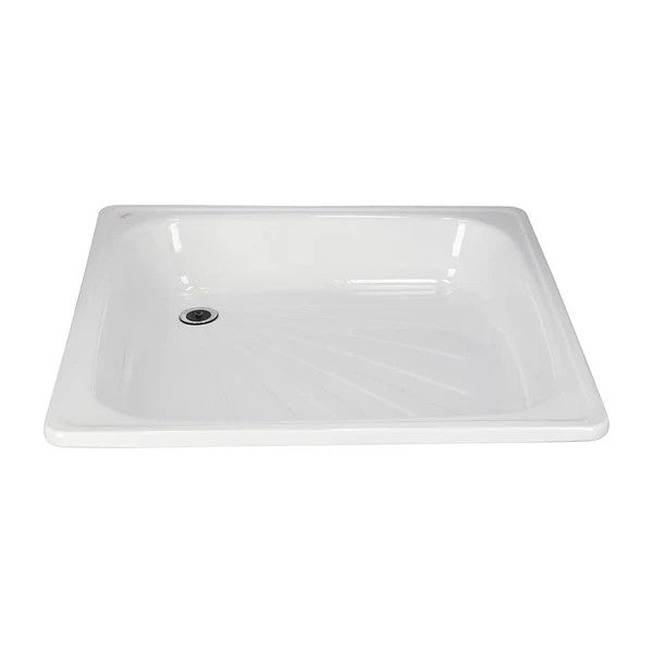 Receptáculo de Acero Esmaltado 80x80x15 cm Atenas Con Desagüe