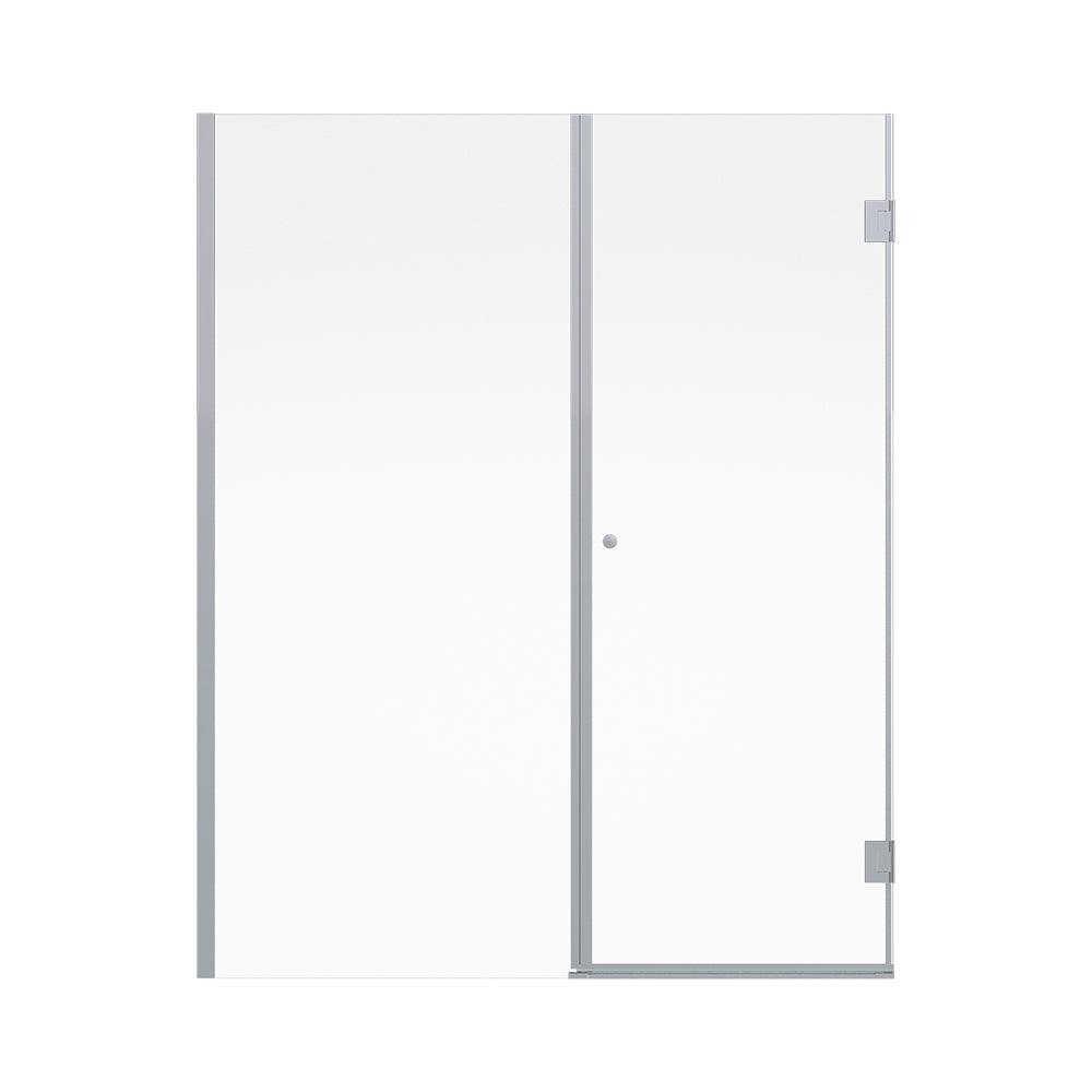 Mampara Abatible 185x110 cm Vidrio 8 mm Perfil Cromado