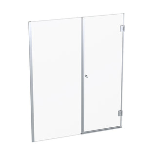 Mampara Abatible 185x110 cm Vidrio 8 mm Perfil Cromado