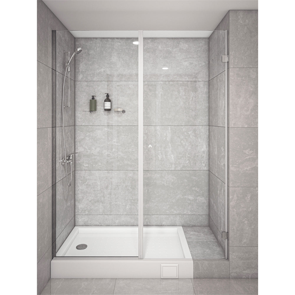 Mampara Abatible 185x110 cm Vidrio 8 mm Perfil Cromado