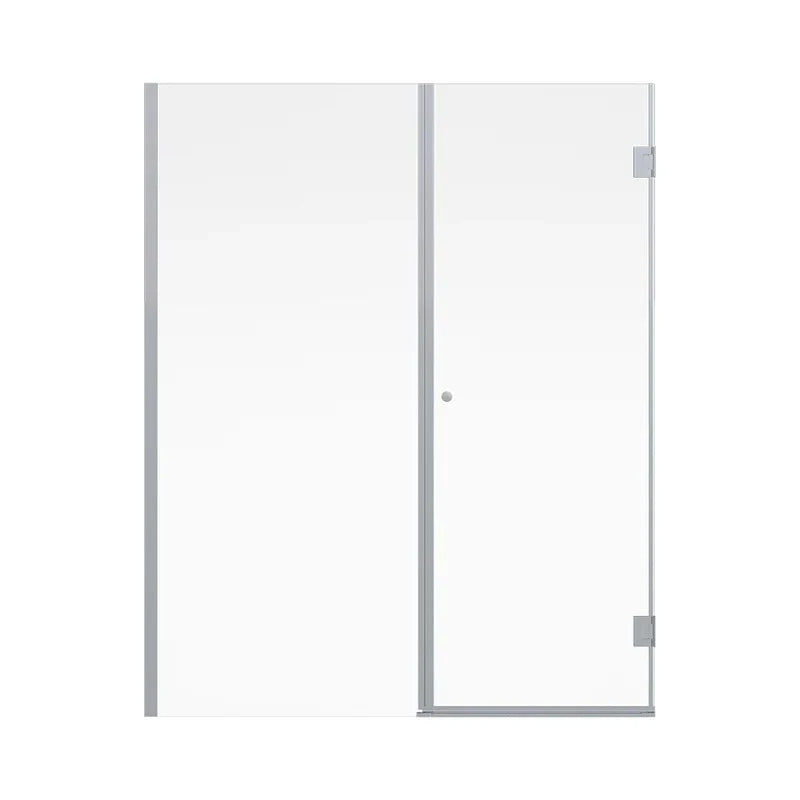 Mampara Abatible 185x130 cm Vidrio 8 mm Perfil Cromado