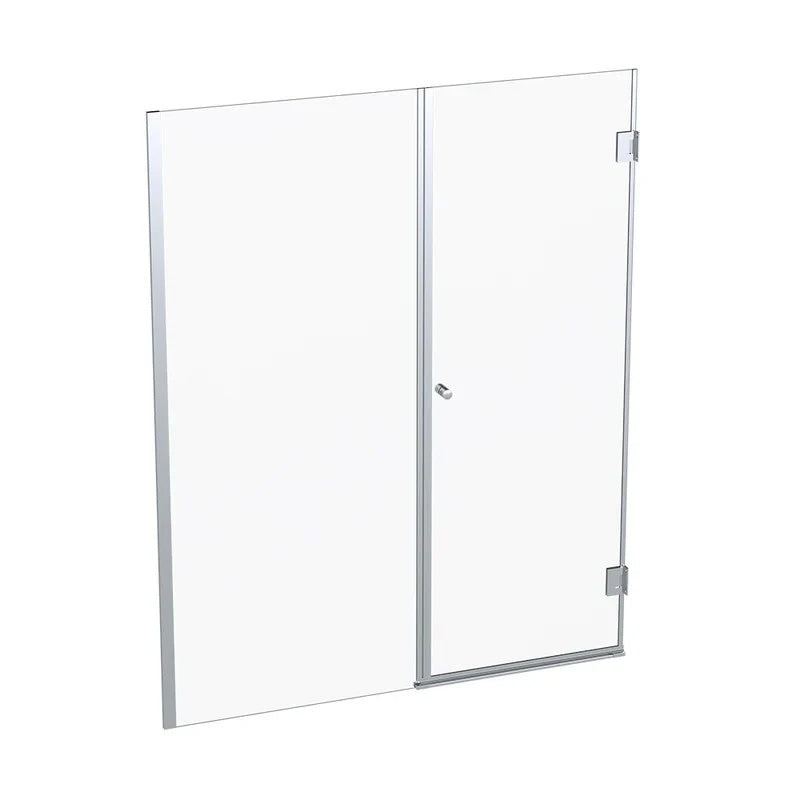 Mampara Abatible 185x130 cm Vidrio 8 mm Perfil Cromado