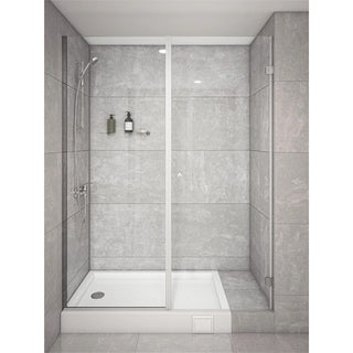 Mampara Abatible 140x185 cm Vidrio 8 mm Perfil Cromado