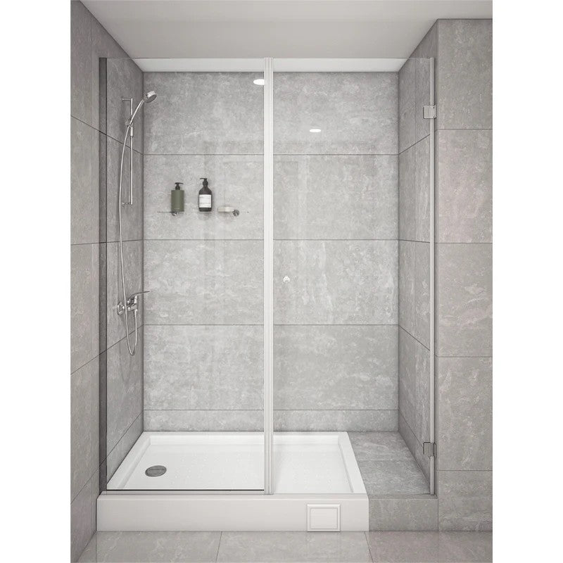 Mampara Abatible 160x185 cm Vidrio 8 mm Perfil Cromado