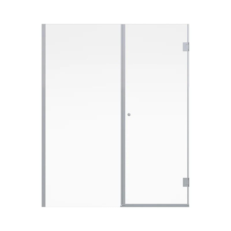 Mampara Abatible 185x130 cm Vidrio 8 mm Perfil Cromado