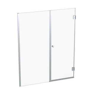 Mampara Abatible 160x185 cm Vidrio 8 mm Perfil Cromado