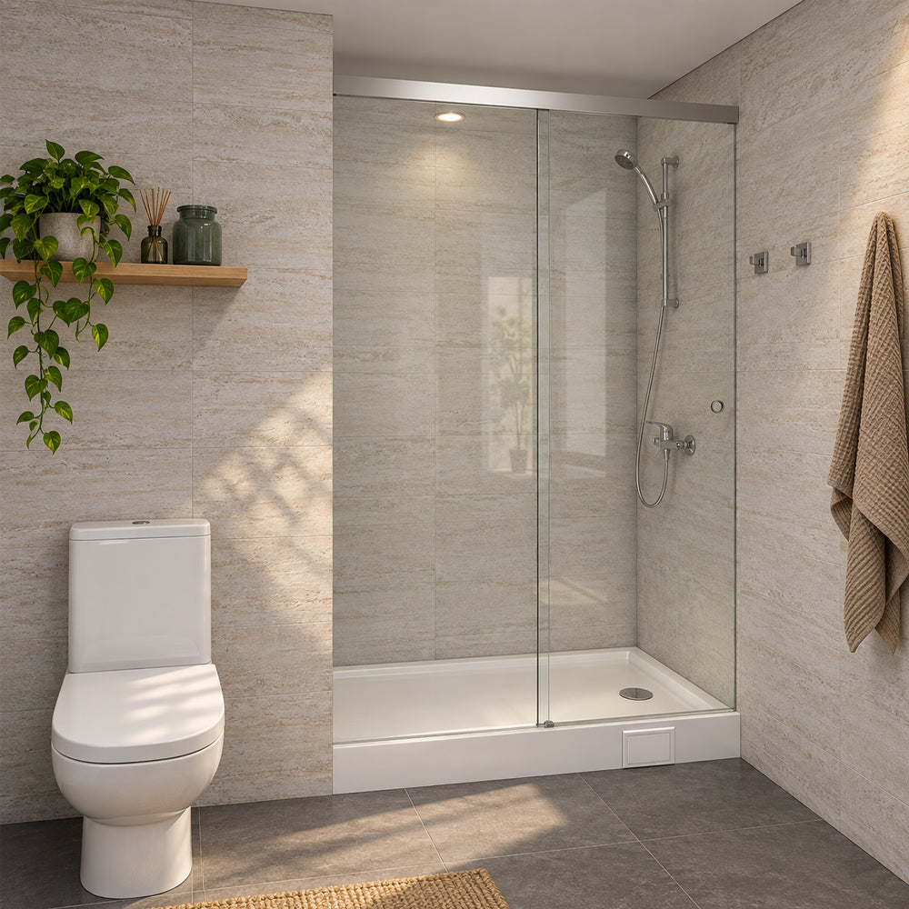 Mampara Corredera Agori 140X185 Ajustable ±1 cm Cromado