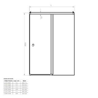 Mampara Corredera Agori 140X185 Ajustable ±1 cm Cromado