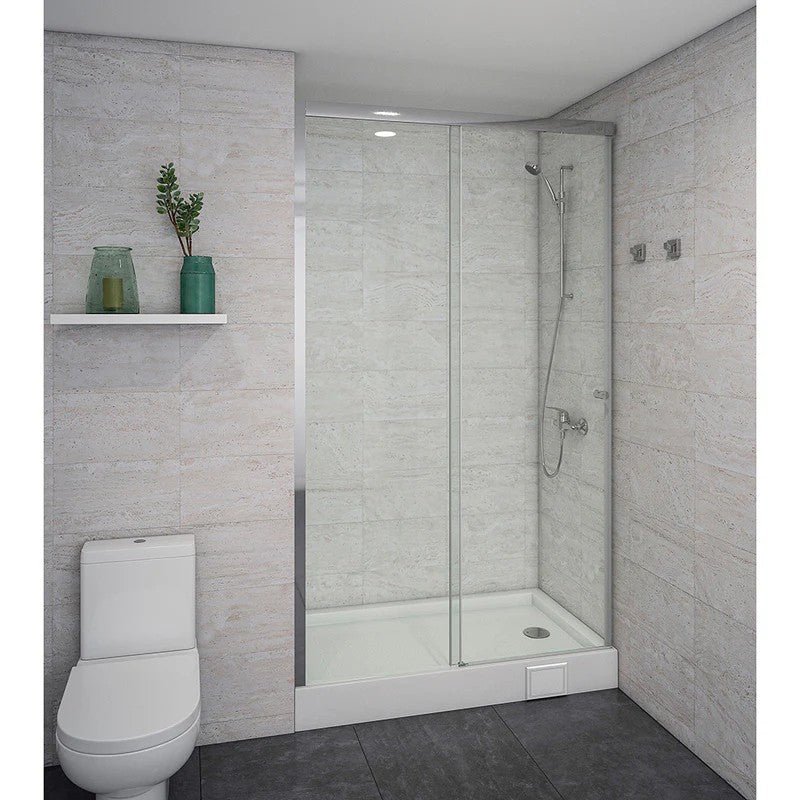Mampara Corredera 185x120 cm Ajustable ±3 cm Cromado