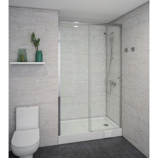Mampara Corredera 110x185 cm Ajustable ±3 cm Cromado