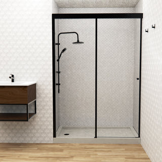 Mampara Corredera Hera 150x185 cm Negro Mate Ajustable ±3 cm