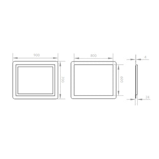 Espejo Led Desempañante 90x70 cm