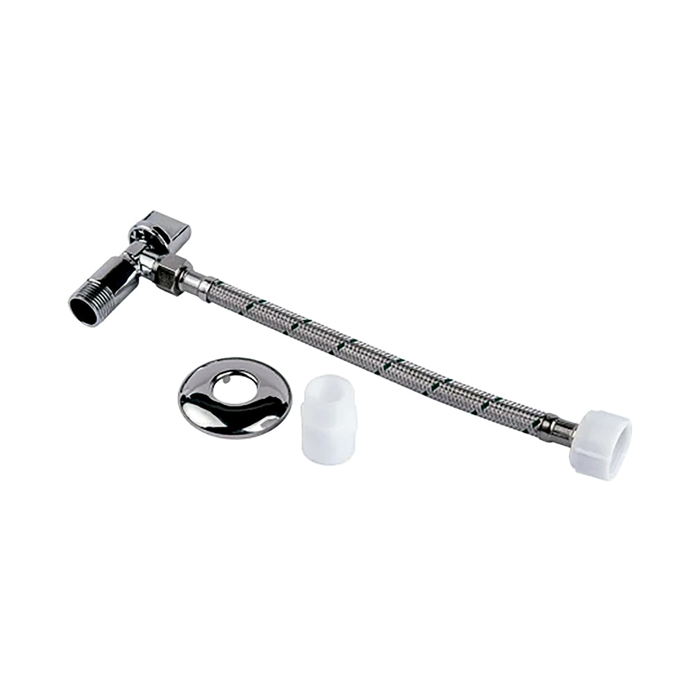 Llave Angular 1/2x1/2 y Flexible Technoflex 1/2x15/16 de 35cm