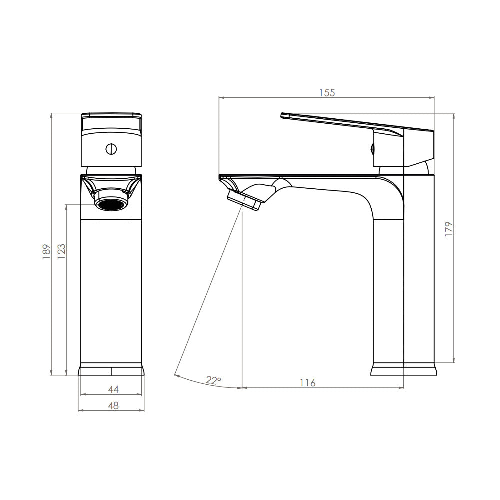 Monomando Lavamanos Queens Negro Mate
