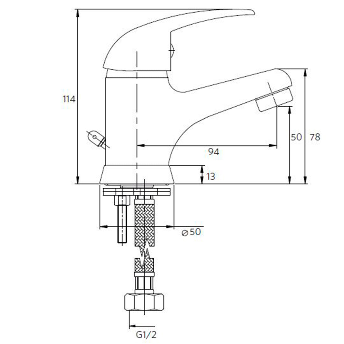 Monomando Lavamanos Verena Cromo