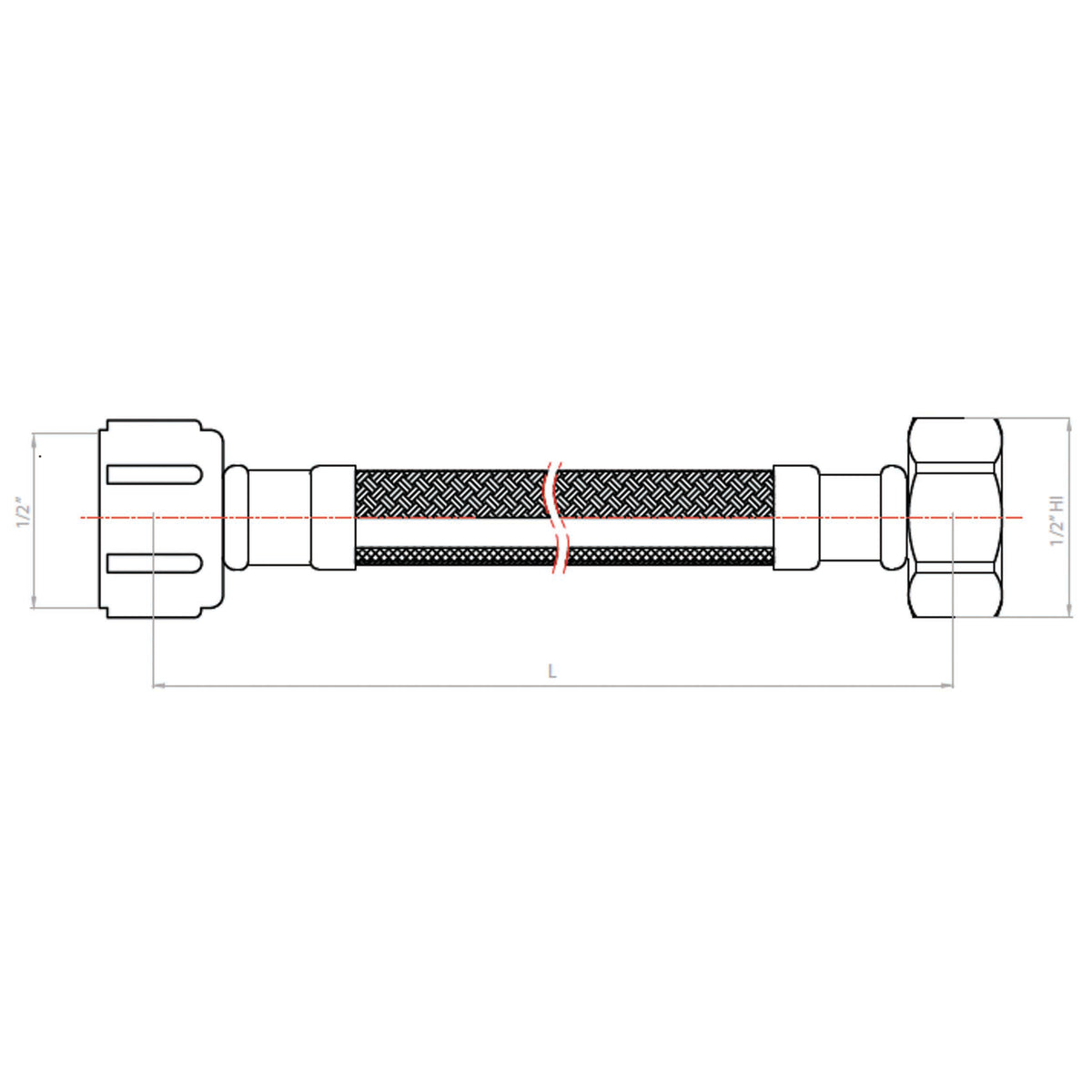 Flexible para Agua Vinilo Hi-Hi 40 cm 1/2x1/2 TF