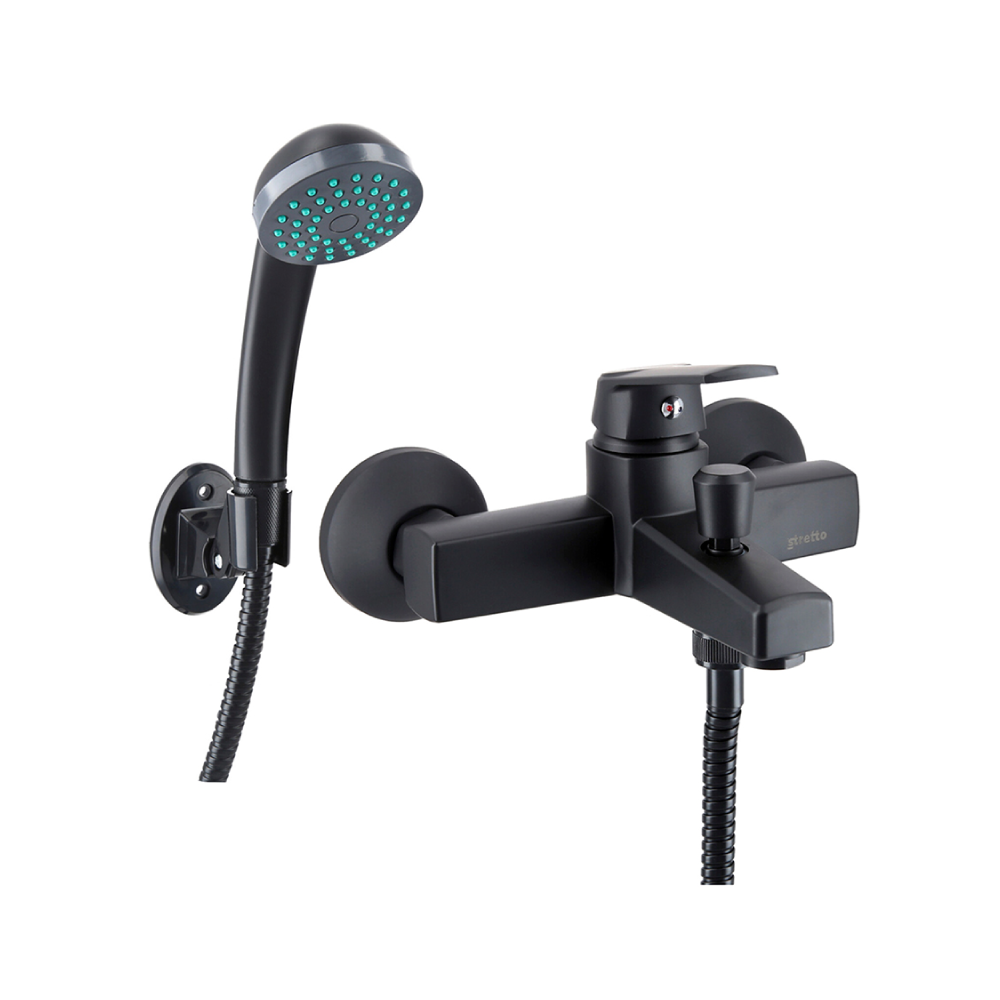 Monomando Tina Ducha Módena Negro Mate