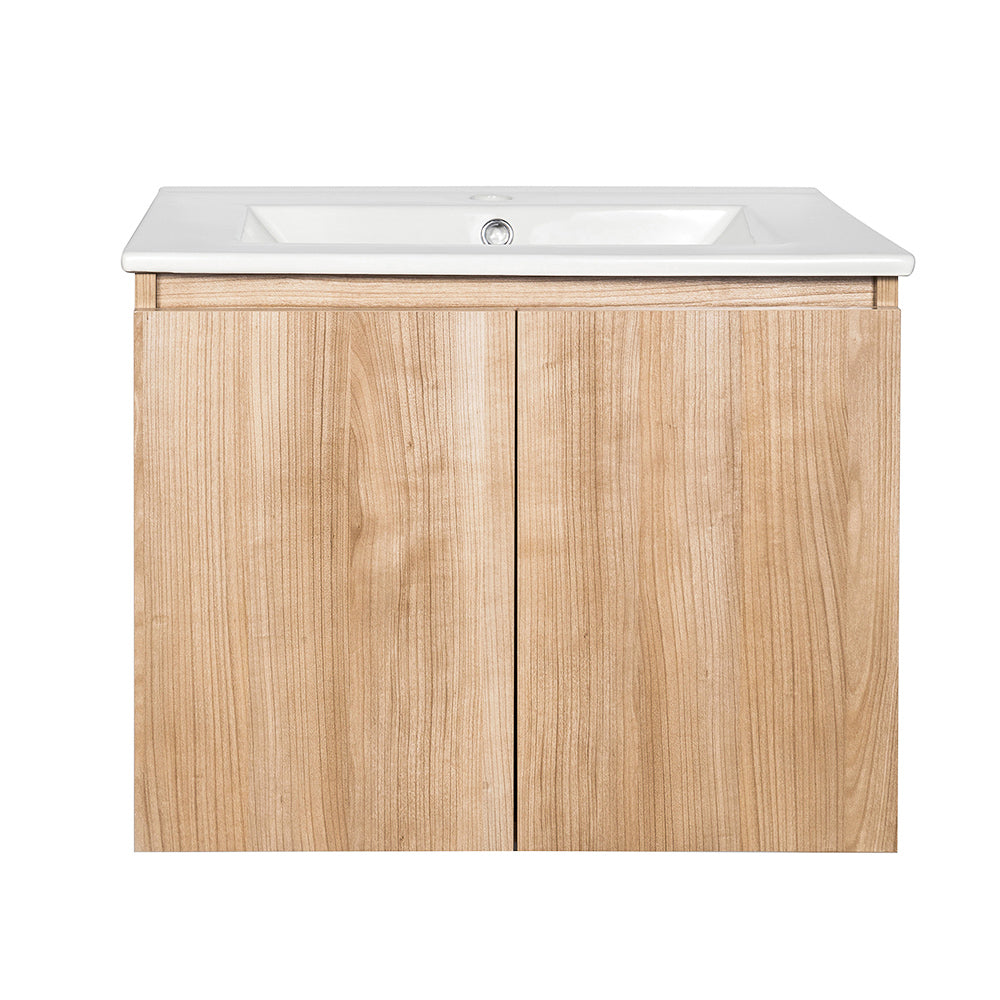 Pack Baño  Art Deco | Mueble Vanitorio Nogal + Grifería + Accesorios Baño Negro Mate