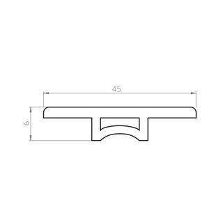Moldura T - Transicion Nordico Natural 2400x45x6 mm