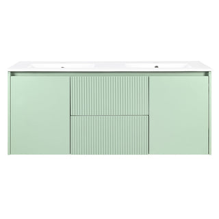 Mueble Vanitorio Sophie Sage Green Texturado + Cubierta 120x46x50 cm