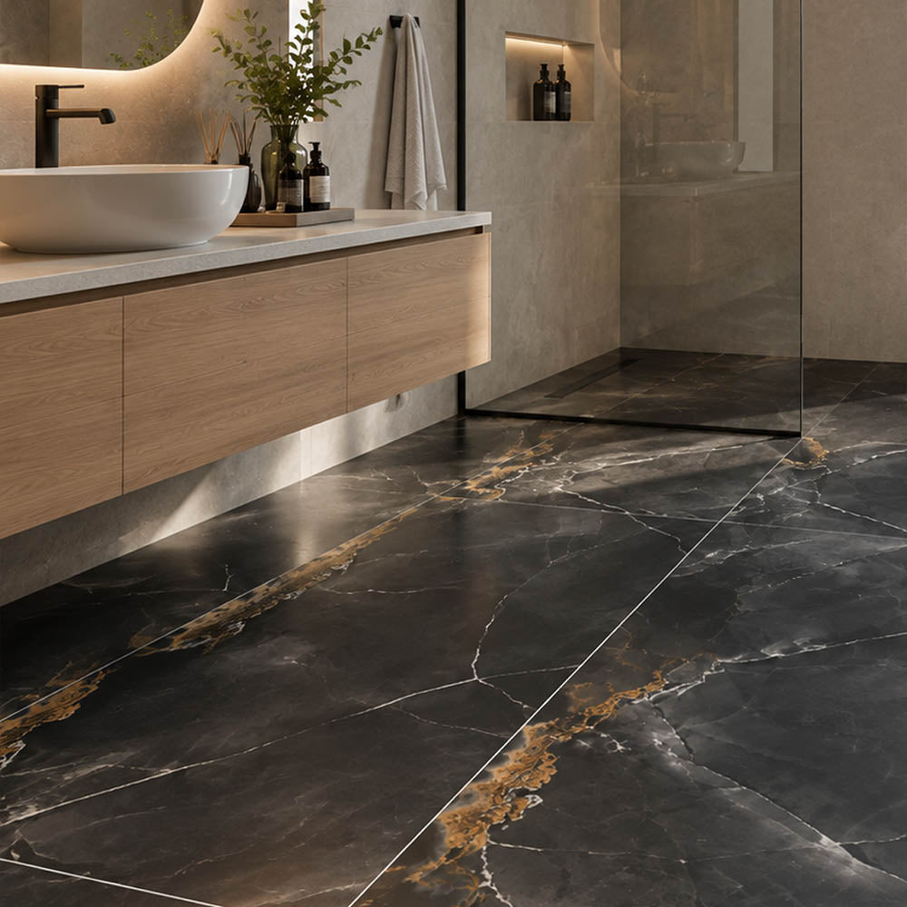 Porcelanato Piso/Muro - Gran Eltz Nero Satini 62x122 cm Rectificado