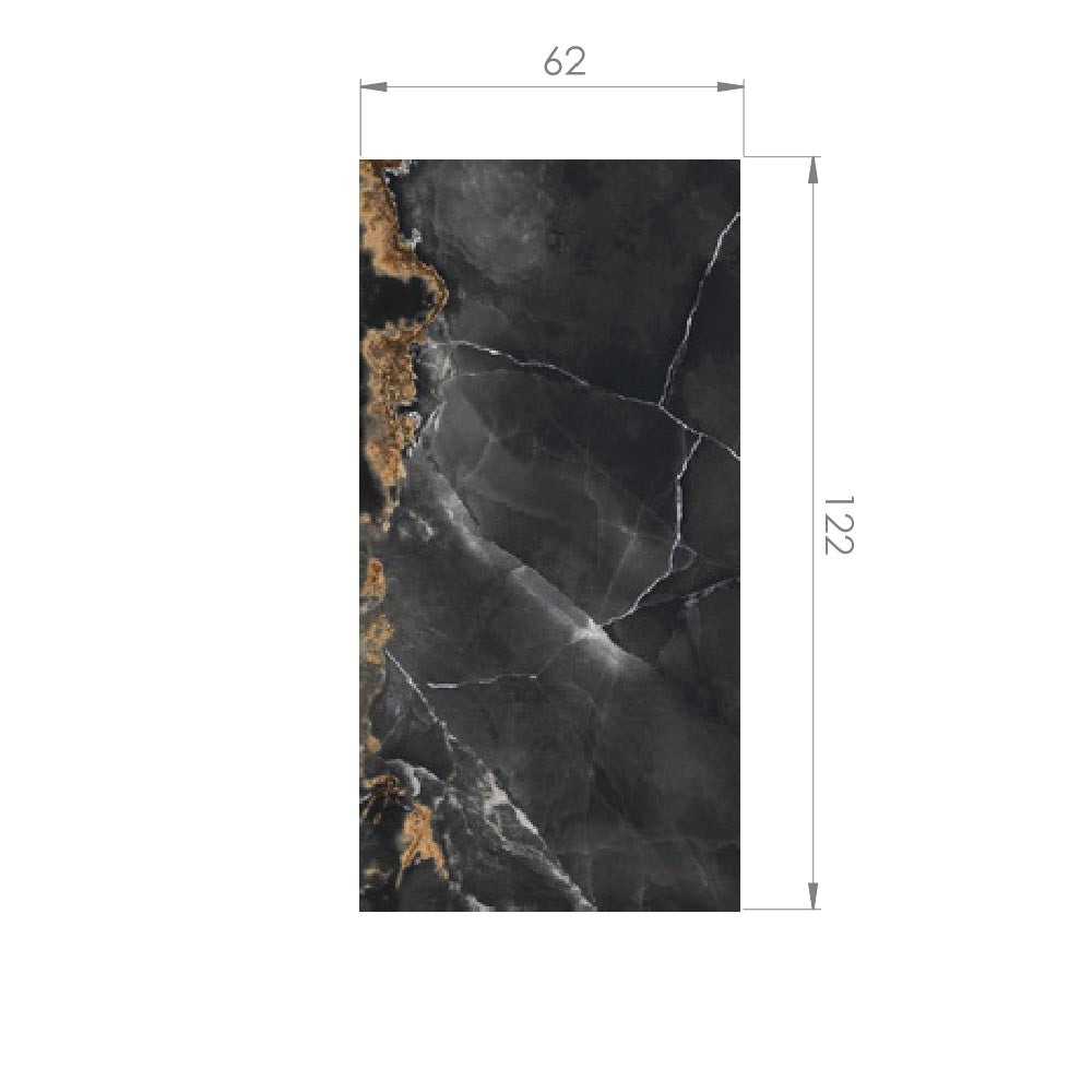 Porcelanato Piso/Muro - Gran Eltz Nero Satini 62x122 cm Rectificado