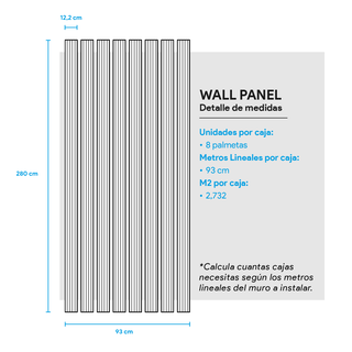 Wall Panel Brown 280x12.2x1.2 cm