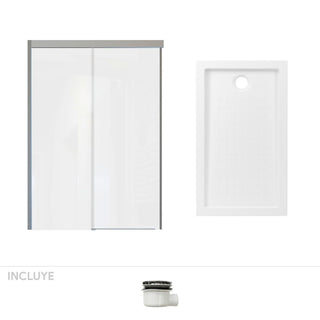 Pack Baño Oviedo | Mampara Corredera + Receptáculo | 120 cm ancho