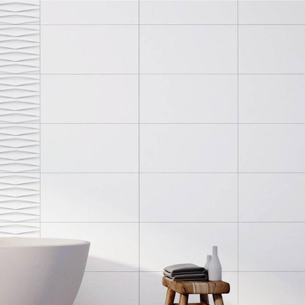 Cerámica Muro - Snow Brillo Blanco 25x40