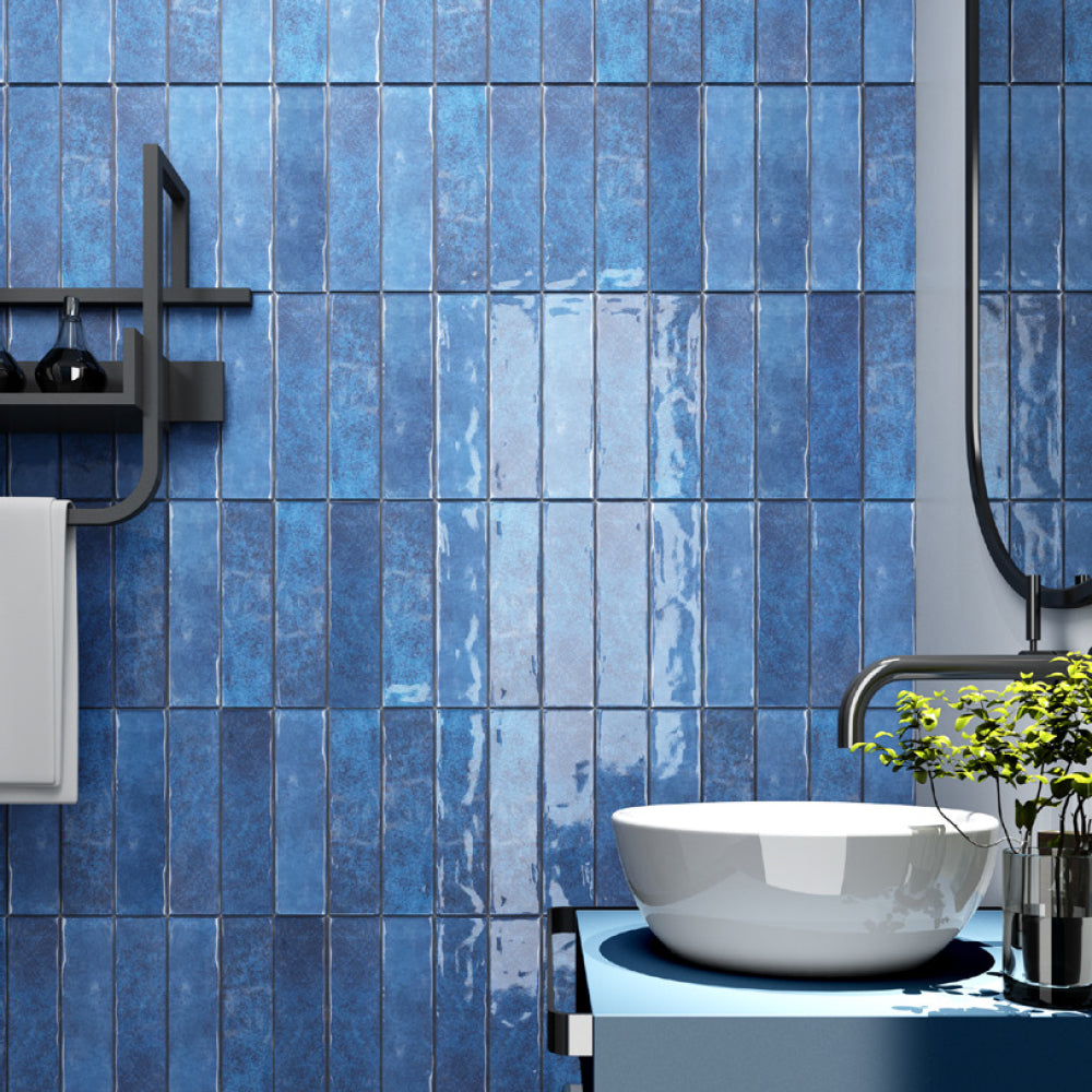 Cerámica Muro - Brick Soho Blue Brillo 7,5 x 30