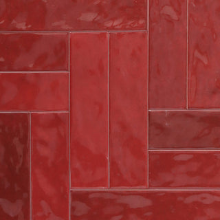 Cerámica  Muro - Brick Soho Wine Brillo  7,5 x 30