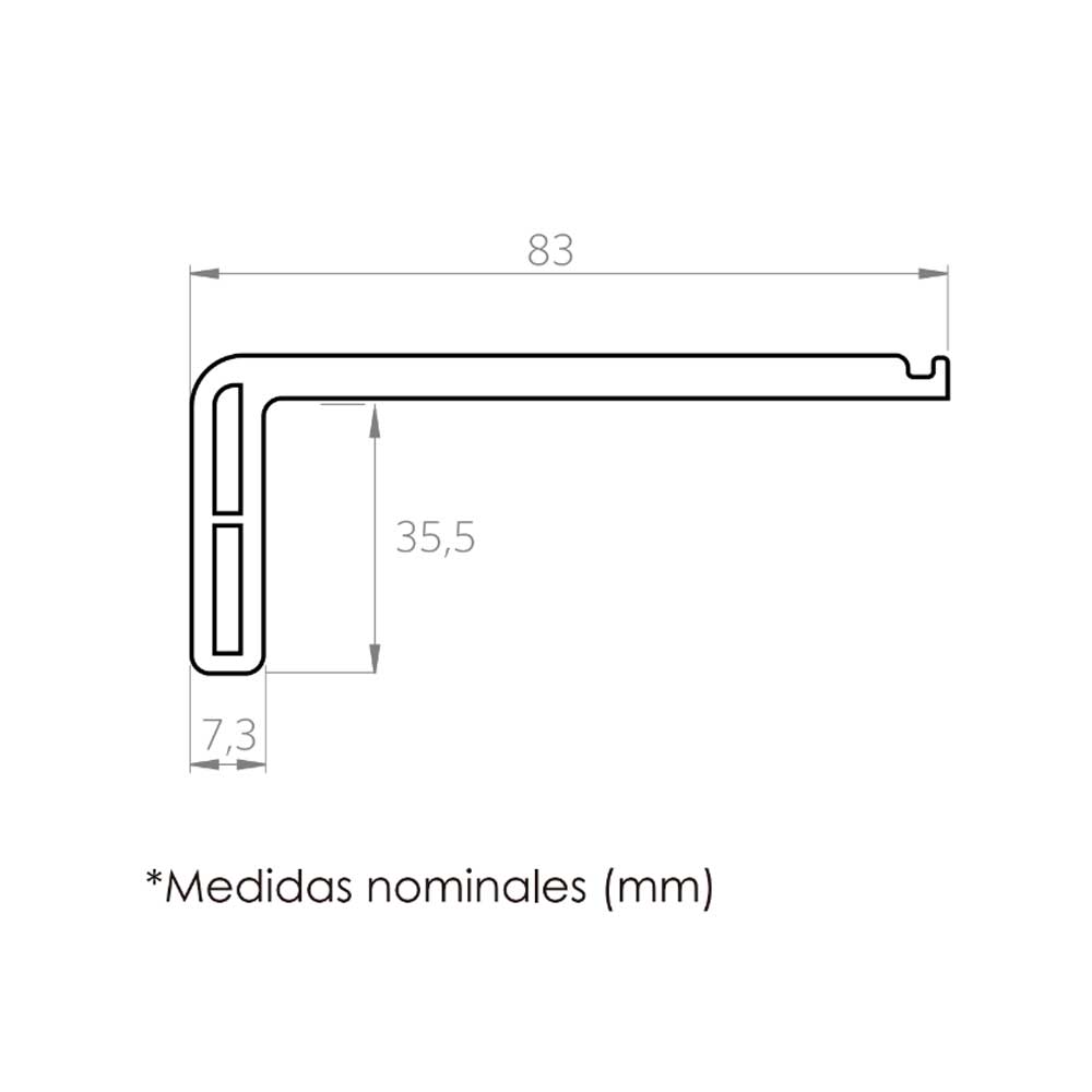Nariz de Grada SPC Haya 2400x83x35.5mm