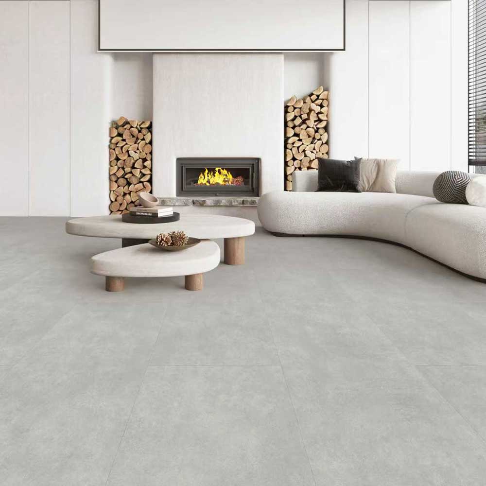 Piso Vinílico LVT Noruega Concreto Gris 91,4 x 45,72 cm