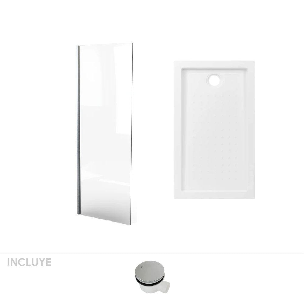 Receptáculo 110x70x15 + Mampara Hoja Fija 60x185