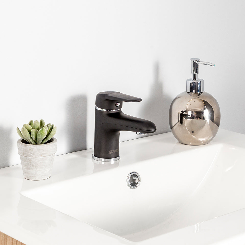 Monomando Lavamanos Pádova Negro Mate